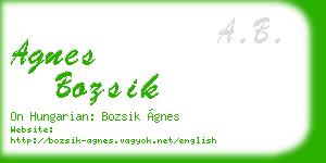 agnes bozsik business card