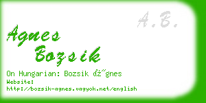 agnes bozsik business card